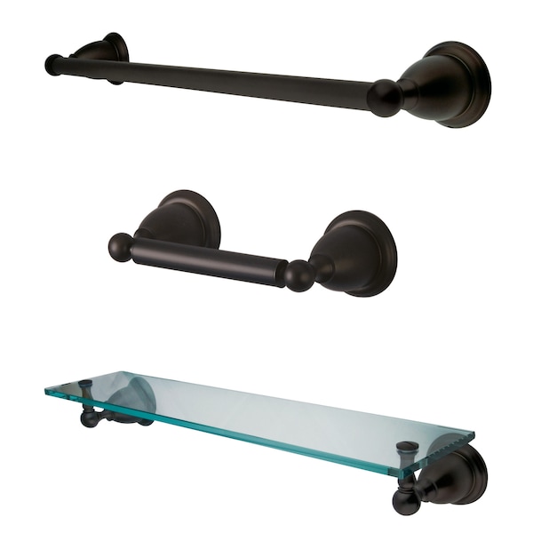 Kingston Brass 3-Piece Bathroom Accessory Set, Oil Rubbed Bronze BAK175289ORB - main